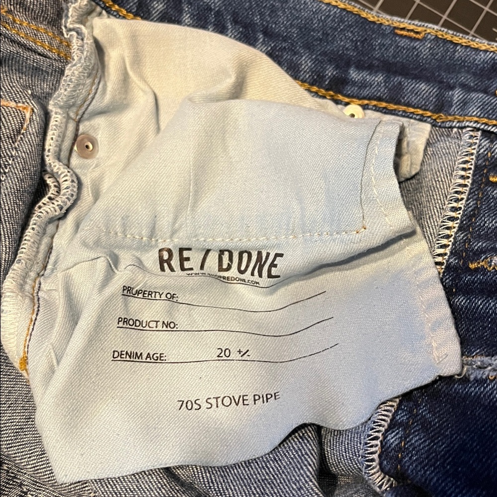 Re/Done Seventies Stove Pipe 27 Blue Straight Jeans distressed - Picture 5 of 9